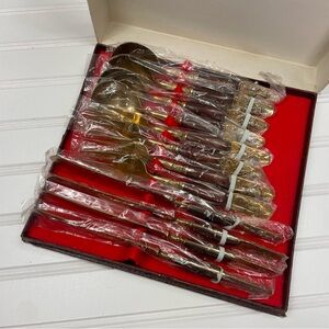VTG P. Thailand cutlery Set of 12 NEW knives, forks, spoons